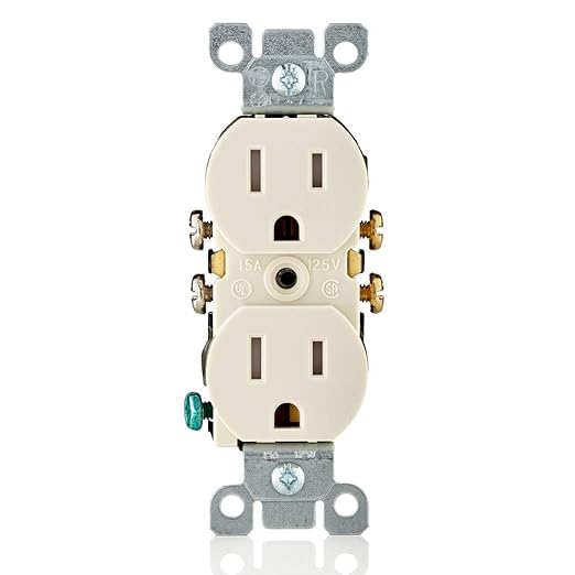 Leviton T5320-TMP 15 Amp 125V Tamper Resistant Duplex Receptacle (10 Pack), Light Almond